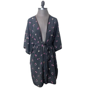 Vintage Sedu Women's 1980's 1990's Floral Short Robe One Size